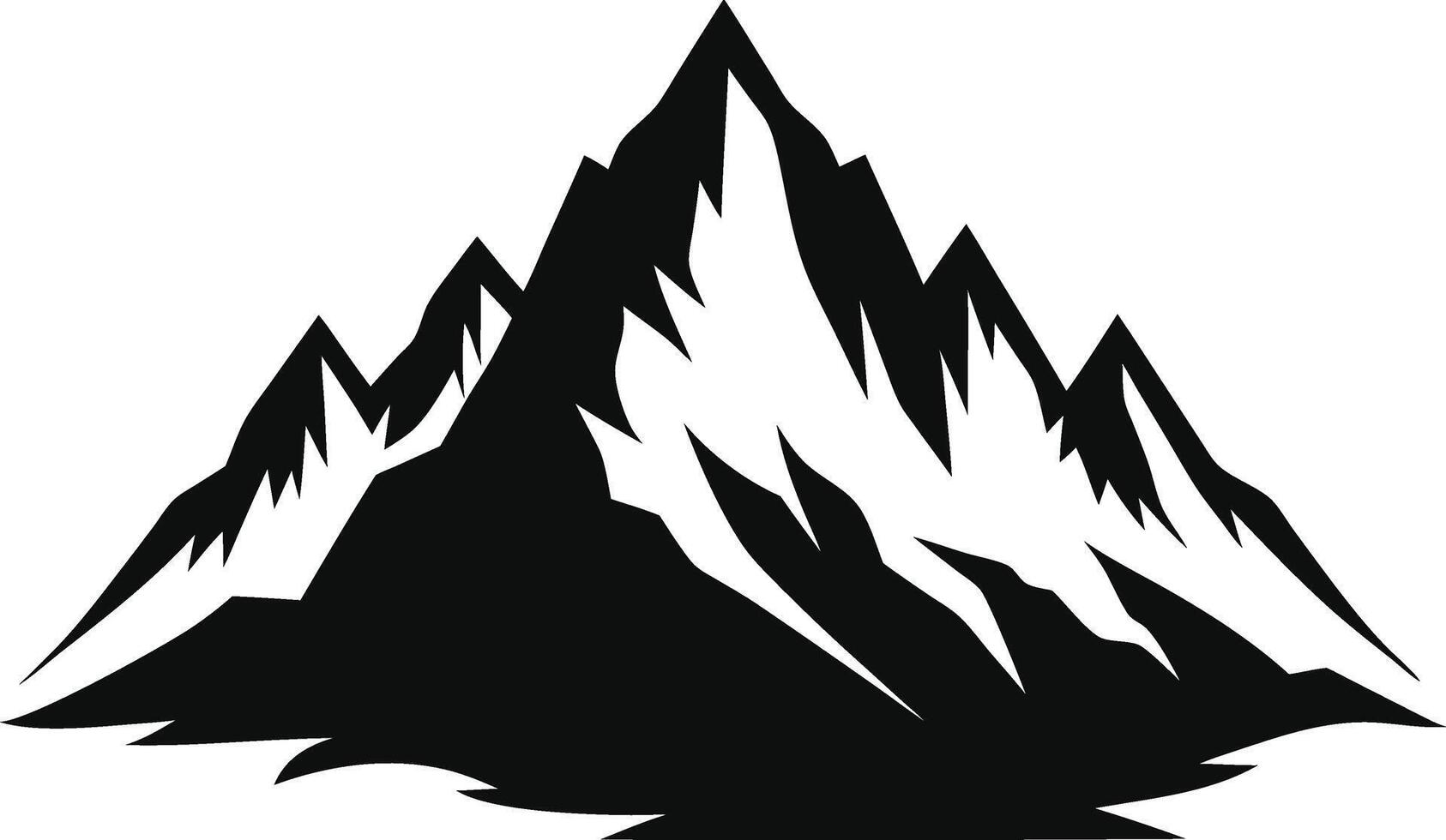 Majestic Peaks and Valleys in Silhouette vector