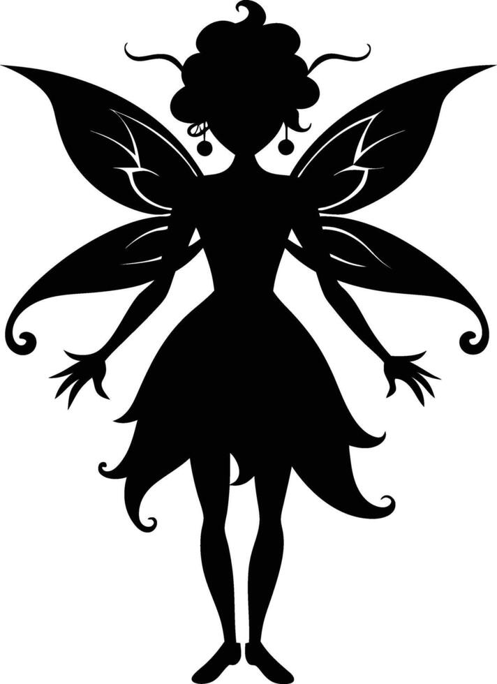 Whimsical Fairy Silhouette vector