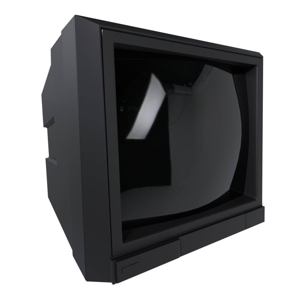 Modern black monitor display set against a neutral backdrop png