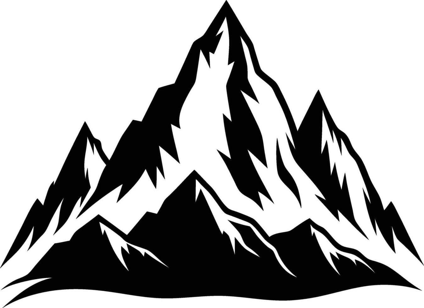 Tranquil Mountain Silhouettes during Golden Hour vector