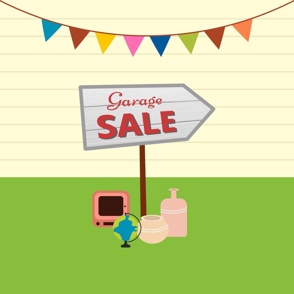Hand drawn garage sale illustration vector