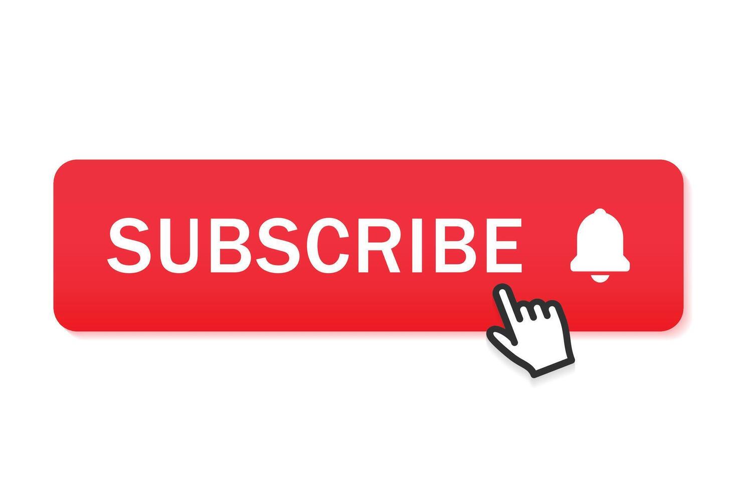 Subscribe button design with bell icon for notification vector