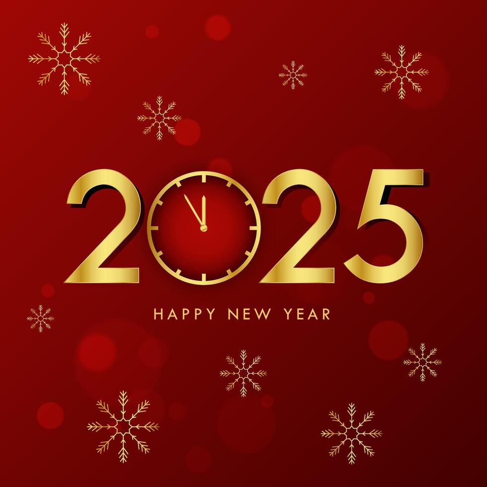 Happy new 2025 year Elegant gold text with light vector