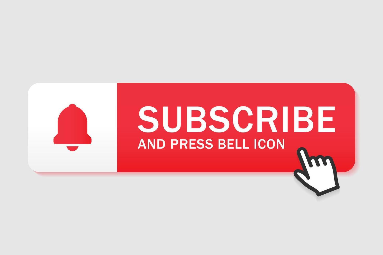 Subscribe and press bell icon button design vector