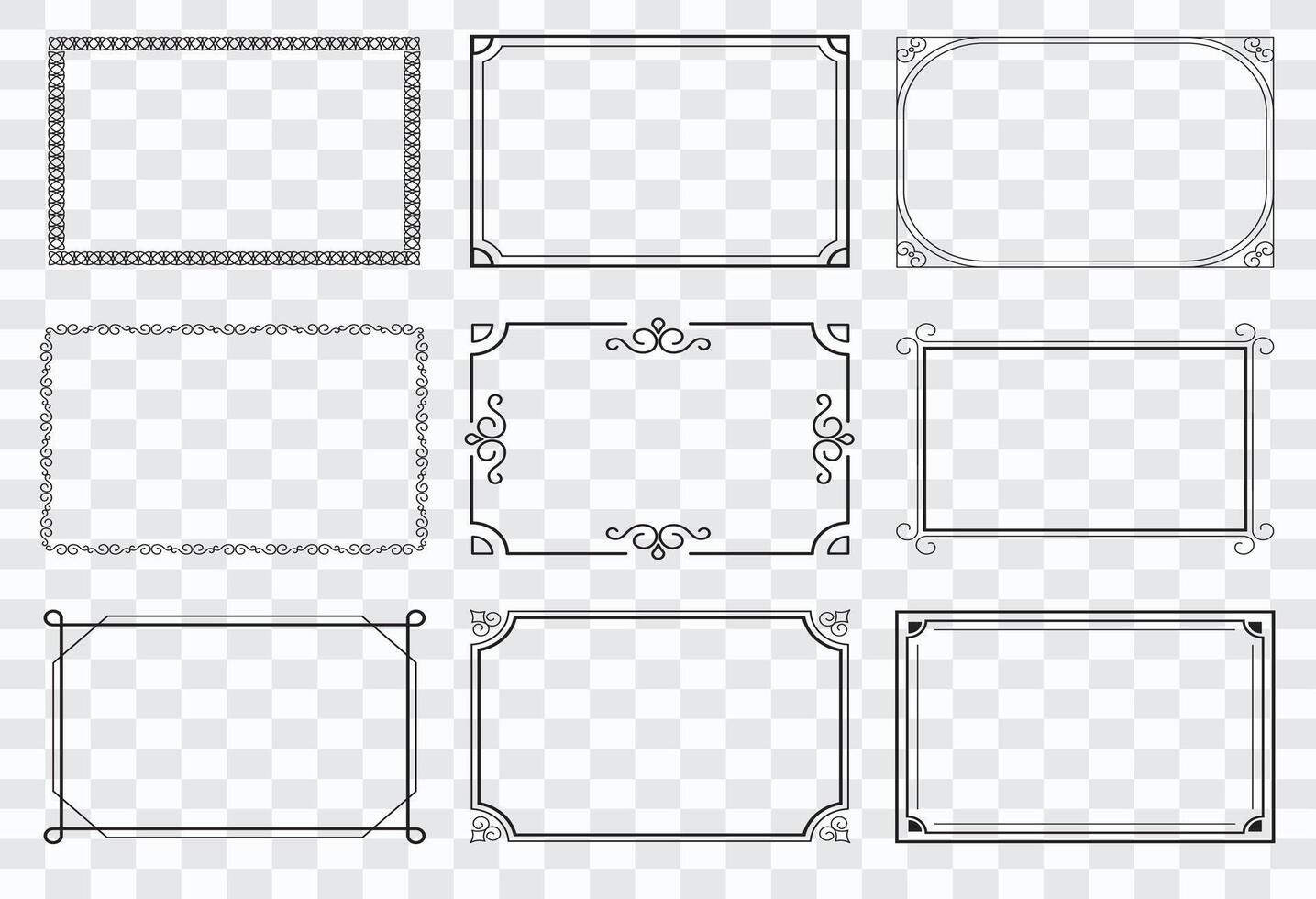 Set of vintage frames and labels vector