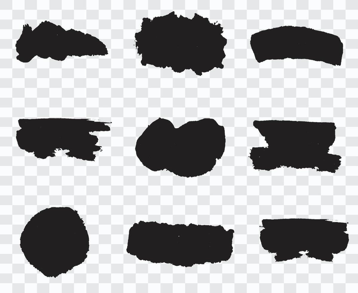 Grunge Square Black Brush Strokes vector