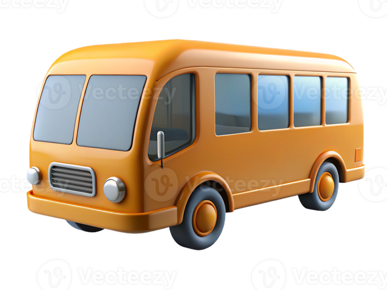 3d yellow bus icon png