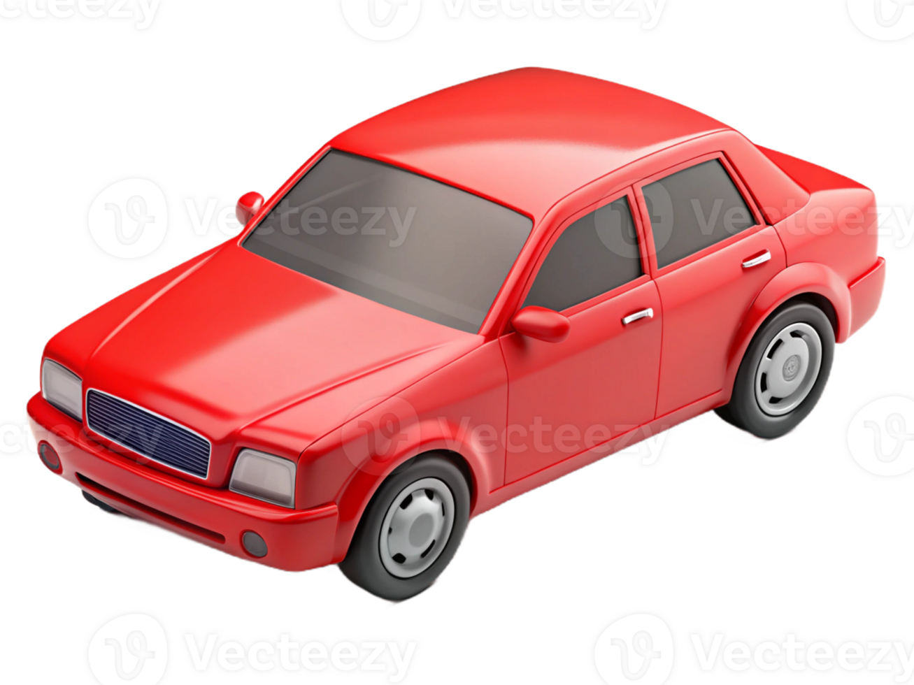 3d red generic sedan car icon png