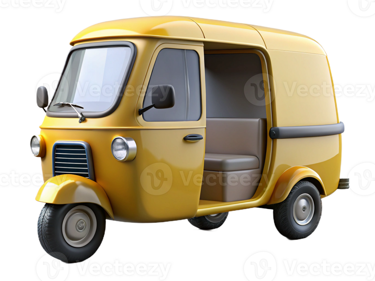 3d yellow bajaj rickshaw icon png