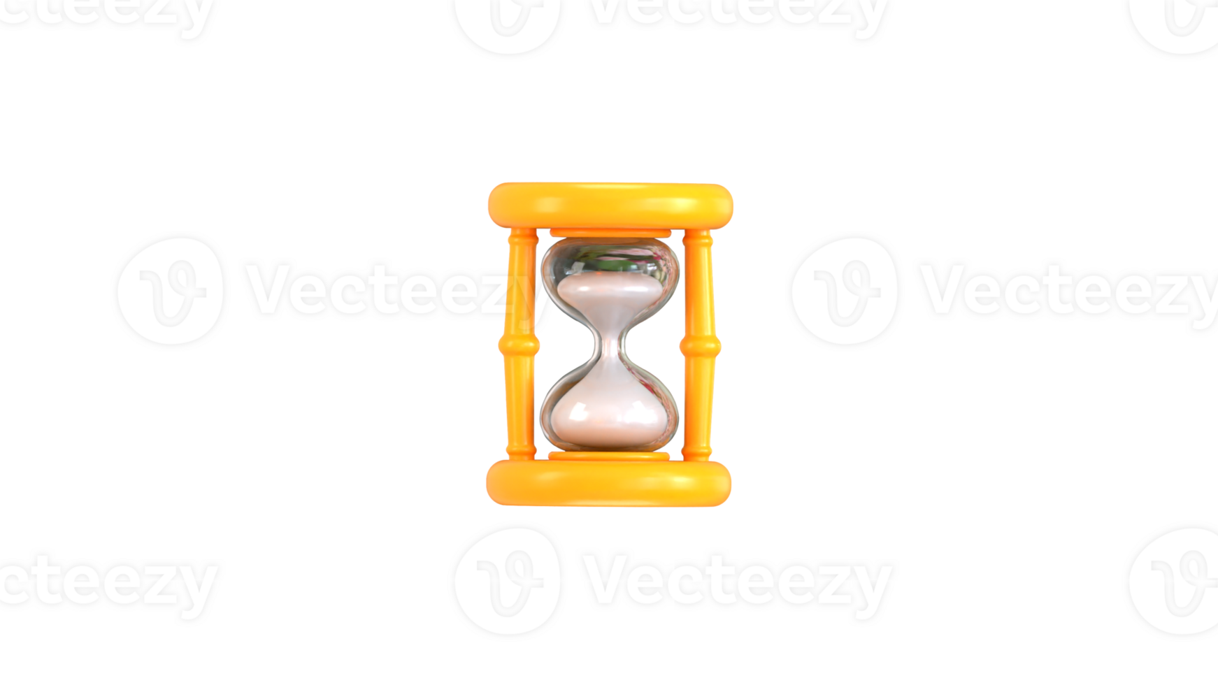 3D hourglasses icon on Watch with sand inside to measure time, Countdown to deadline icon illustration png