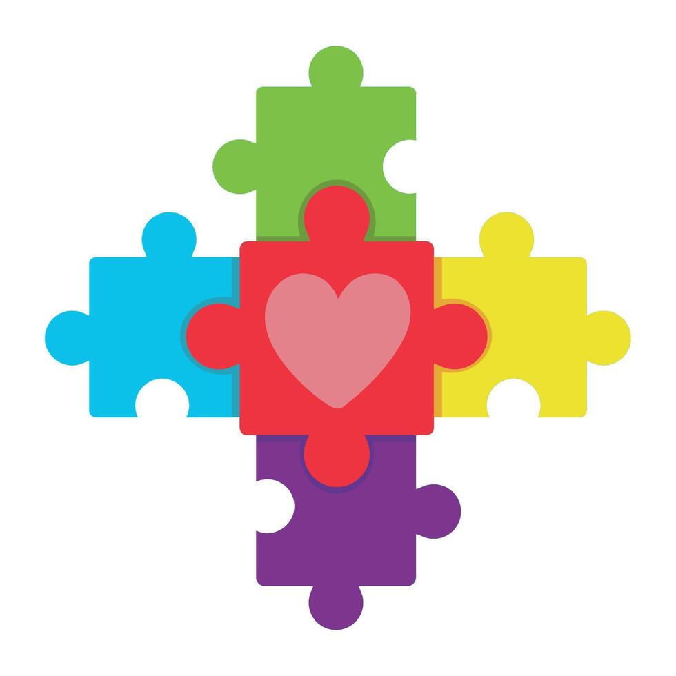 autism day awareness puzzle vector