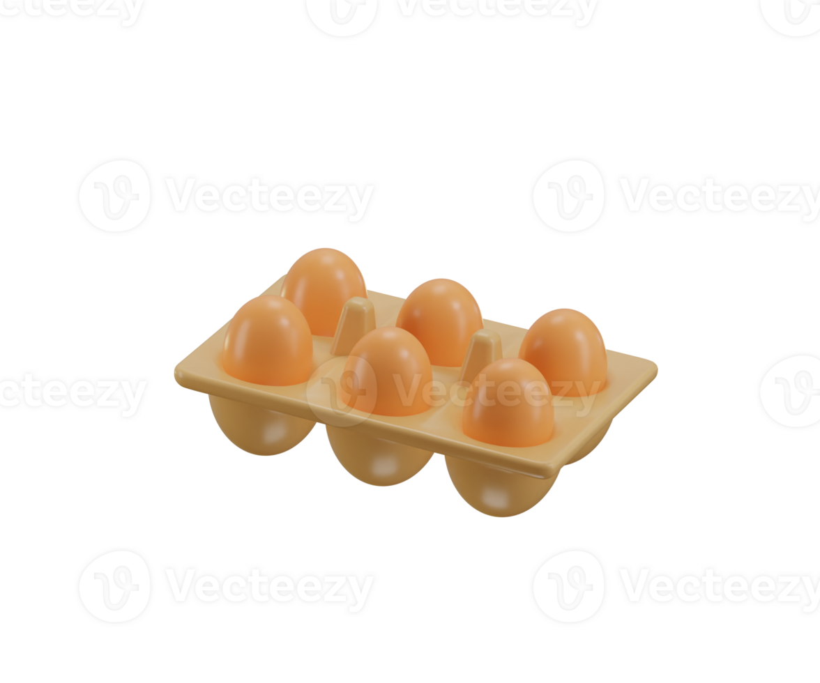 Organic Egg in the tray Icon 3d render illustration png