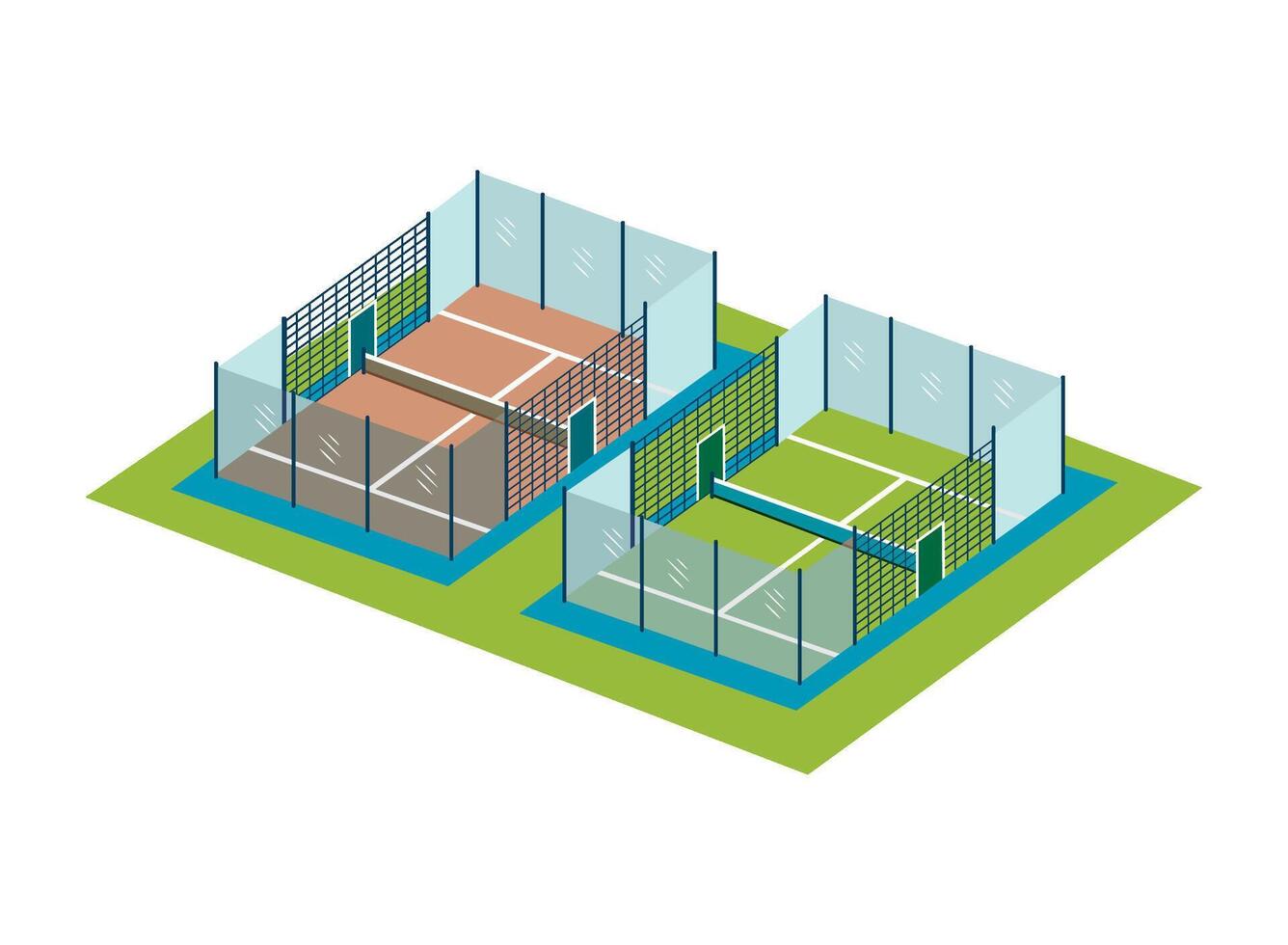 padel court outdoors illustration isolated vector