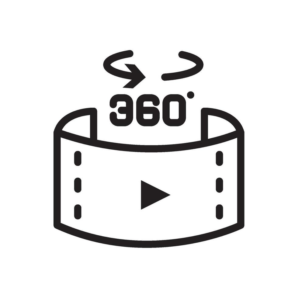 virtual reality view 360 degree isolated illustration vector