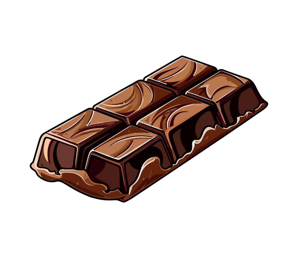 Dark chocolate slice isolated on white background icon vector