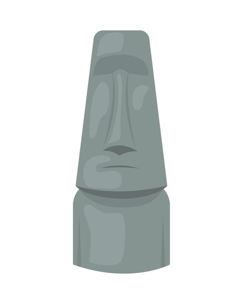chilean moai face statue design vector