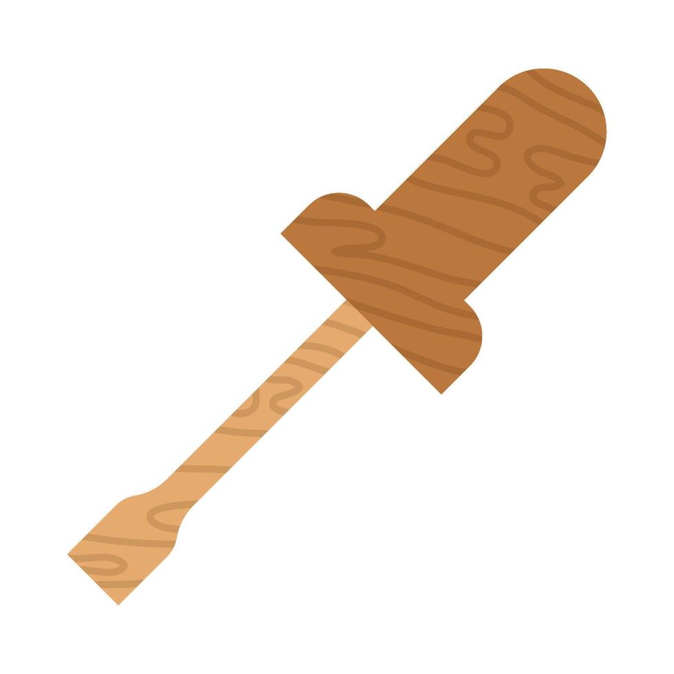 wooden toy screwdriver vector