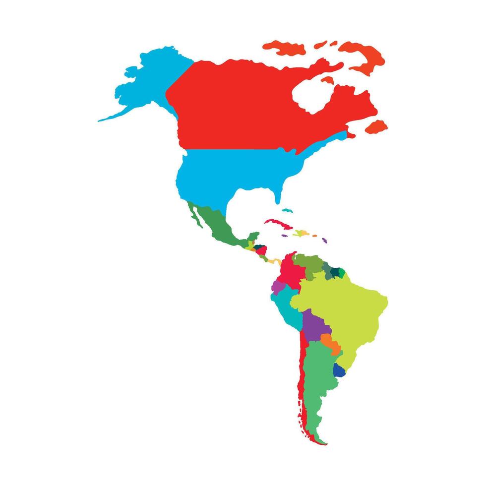 america map colored icon design vector