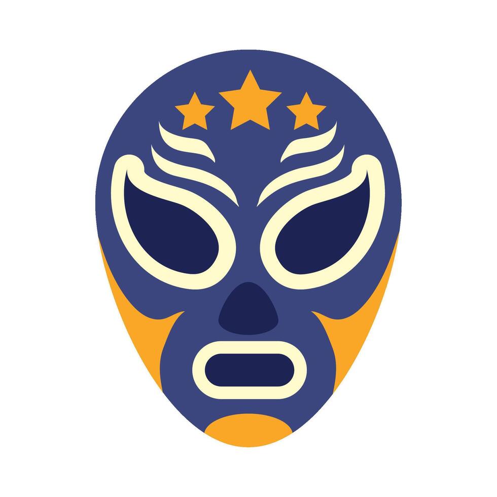 mexican wrestling mask on white background vector