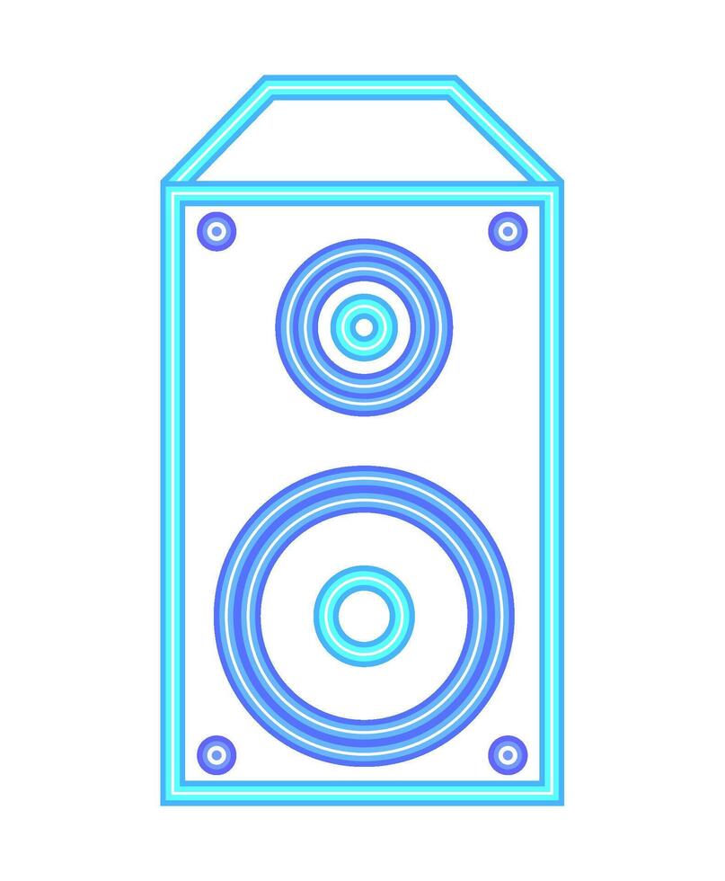 neon music speaker on a white background vector