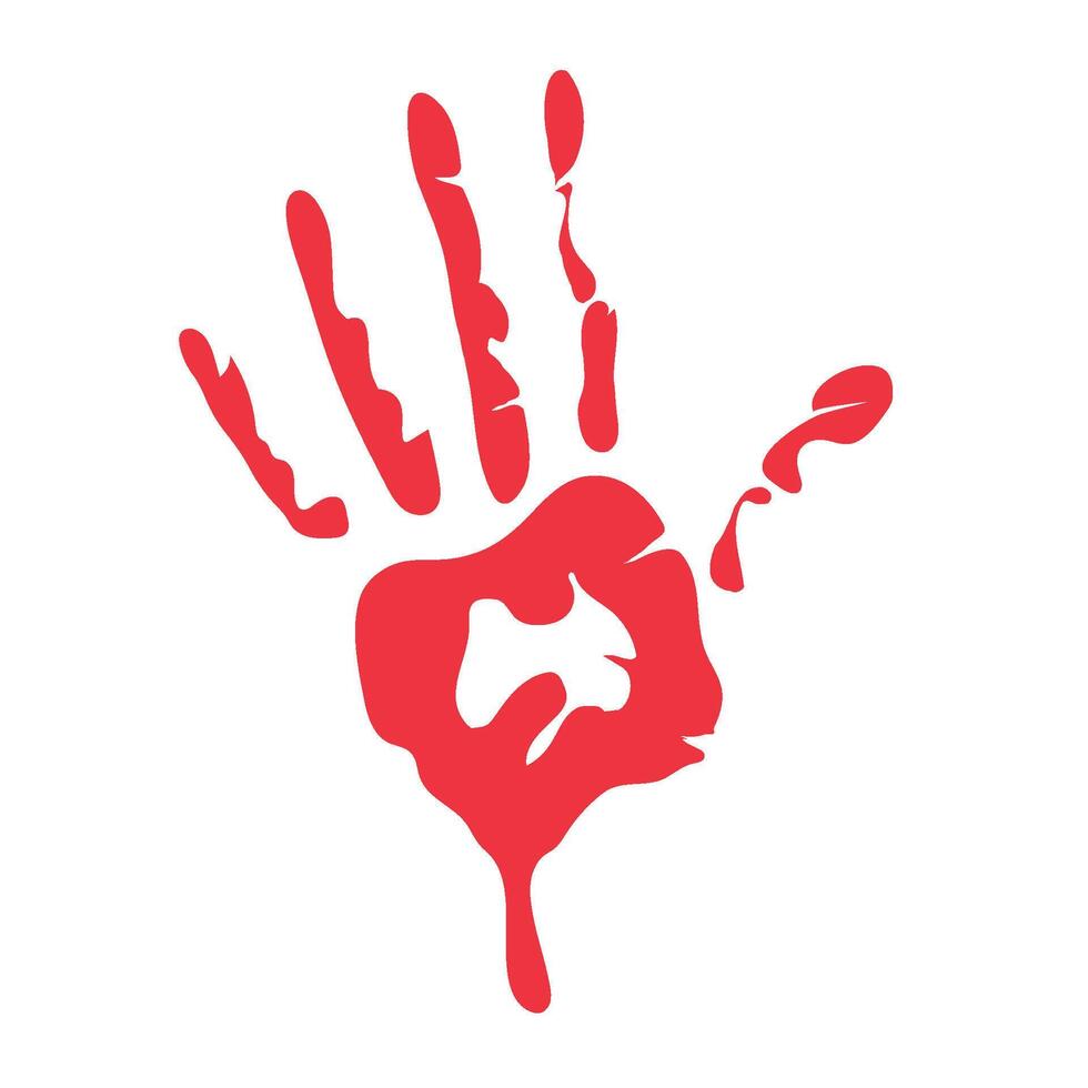 red hand day illustration isolated vector