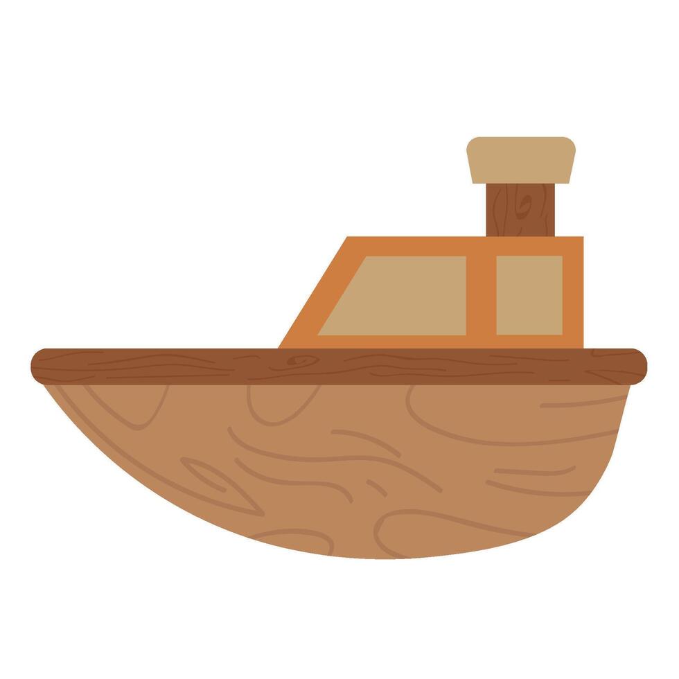 wooden toy ship vector