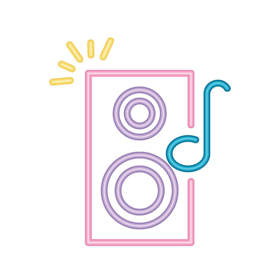 neon speaker sign vector