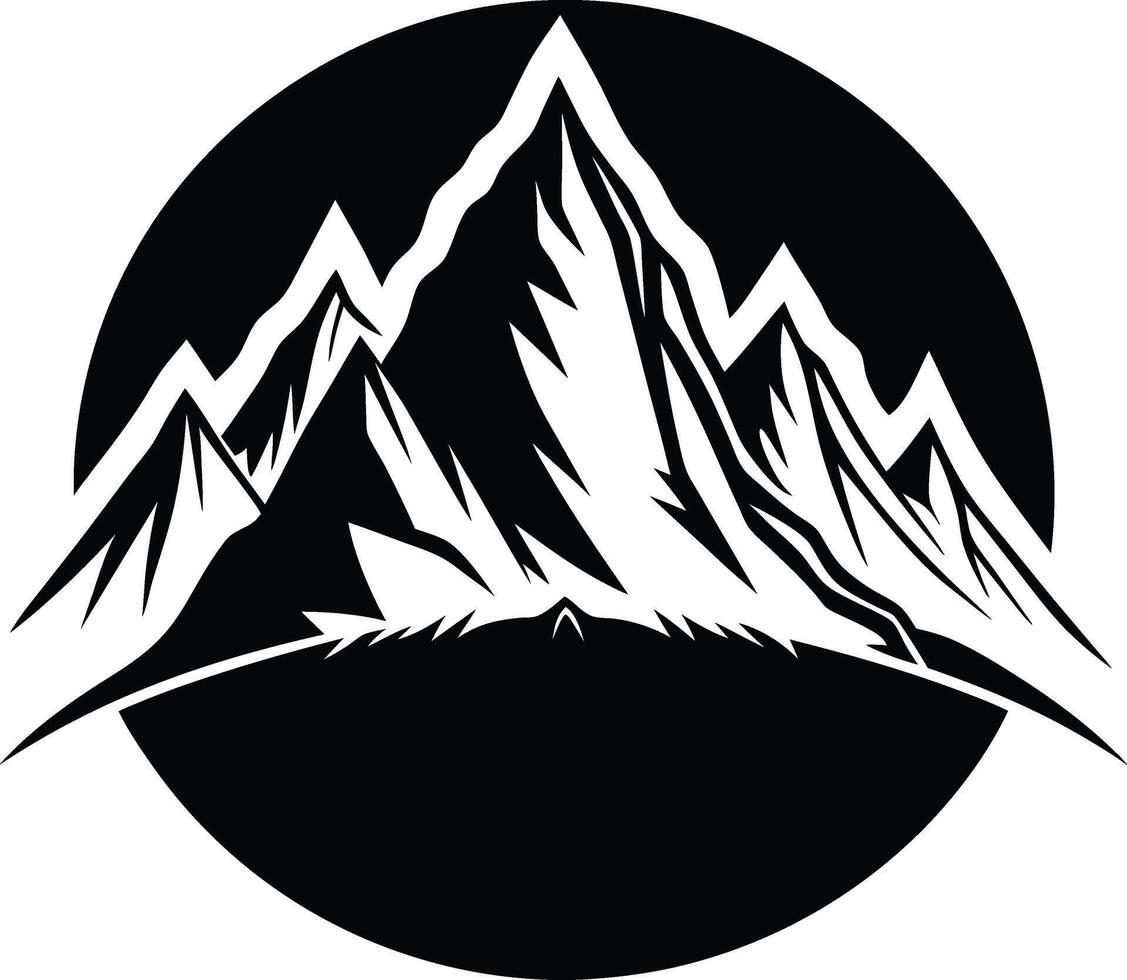 Enchanting Mountain Silhouettes against the Sunset vector