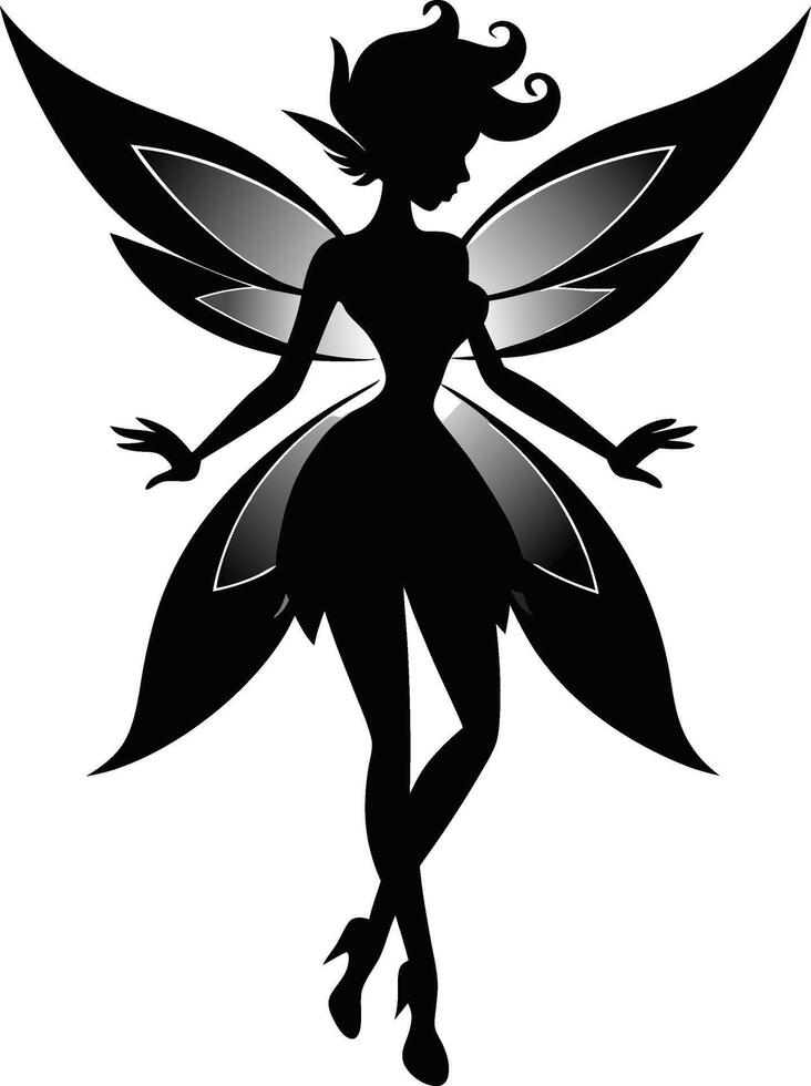Enchanting Fairy Silhouette vector