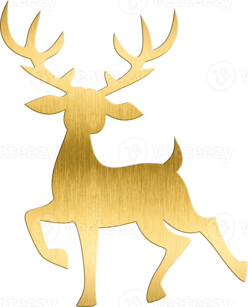 Golden Reindeer Icon with Graceful Antlers Classic Holiday Symbol for Christmas Cards, Festive Invitations, and Seasonal Branding Adds a Sophisticated and Elegant Look png