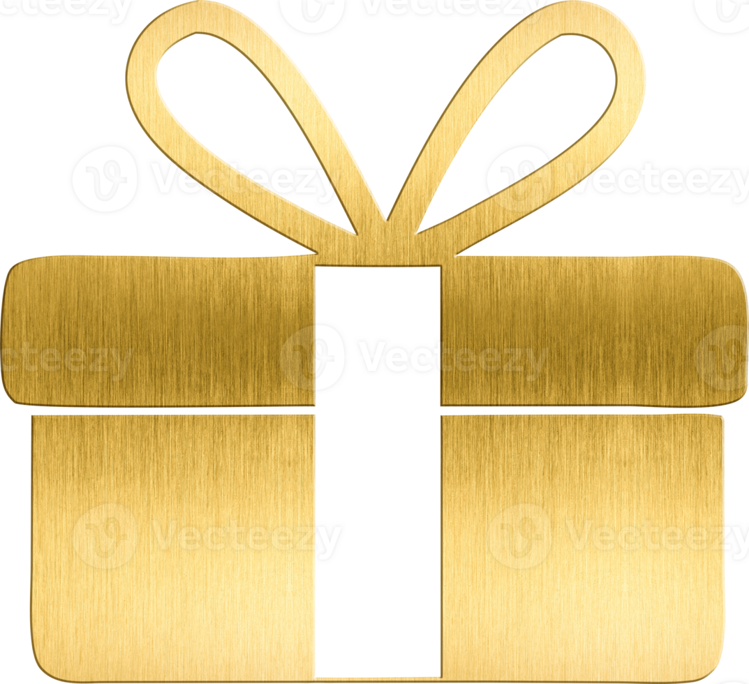 Golden Gift Box with Ribbon Bow Classic Holiday Icon for Christmas Graphics, Greeting Cards, and Seasonal Invitations Perfect for Adding a Touch of Festive Elegance png