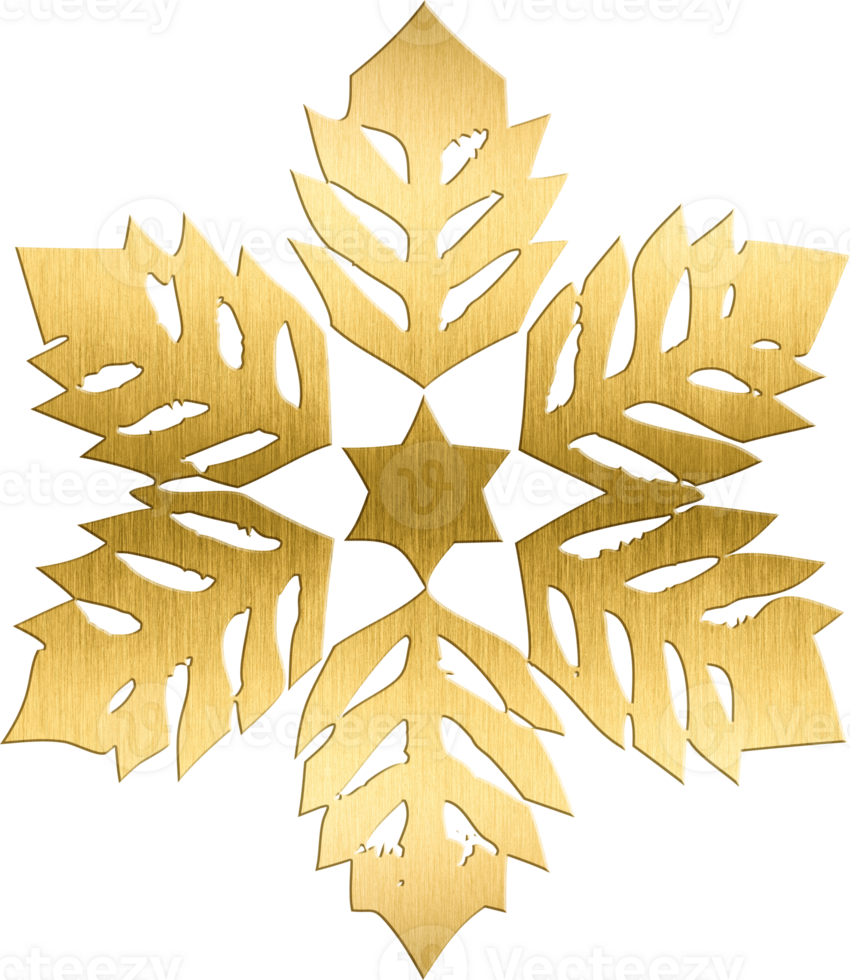 Golden Snowflake with Leaf Pattern Elegant Holiday Decoration for Christmas Cards, Festive Branding, and Seasonal Projects Perfect for Adding a Unique, Luxurious Touch png