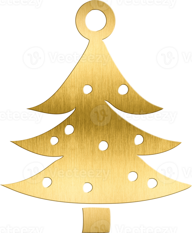 Golden Christmas Tree Ornament with Snow Dots Elegant Festive Icon for Holiday Cards, Seasonal Branding, and Winter Themed Decorations Adds a Classic and Luxurious Touch to Christma png