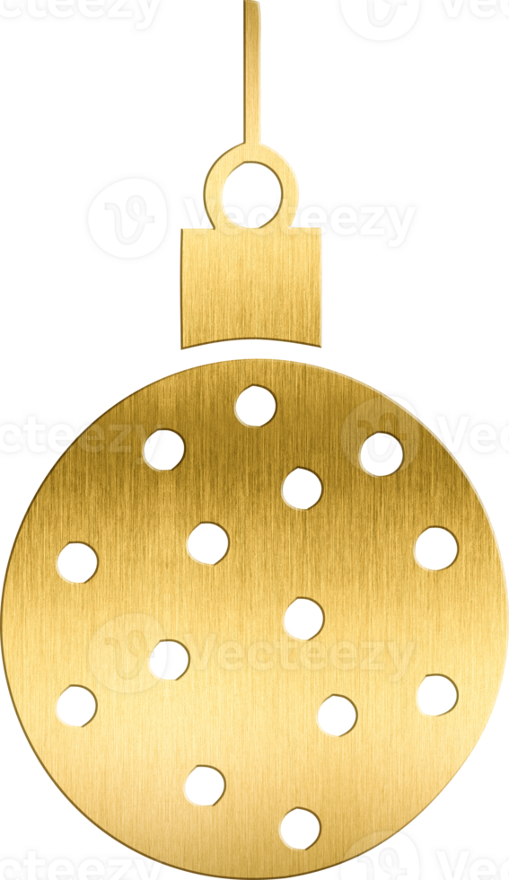 Golden Christmas Ornament with Polka Dot Pattern Elegant Holiday Icon for Festive Decorations, Seasonal Branding, and Christmas Themed Project Adds a Stylish and Luxurious png