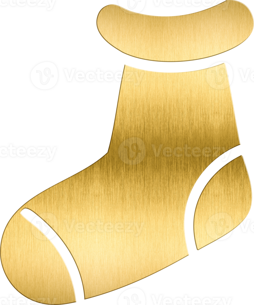 Golden Christmas Stocking Icon with Simple Design Cozy and Classic Holiday Element for Seasonal Branding, Greeting Cards, and Festive Decorations Ideal for Adding a Warm, Traditional png