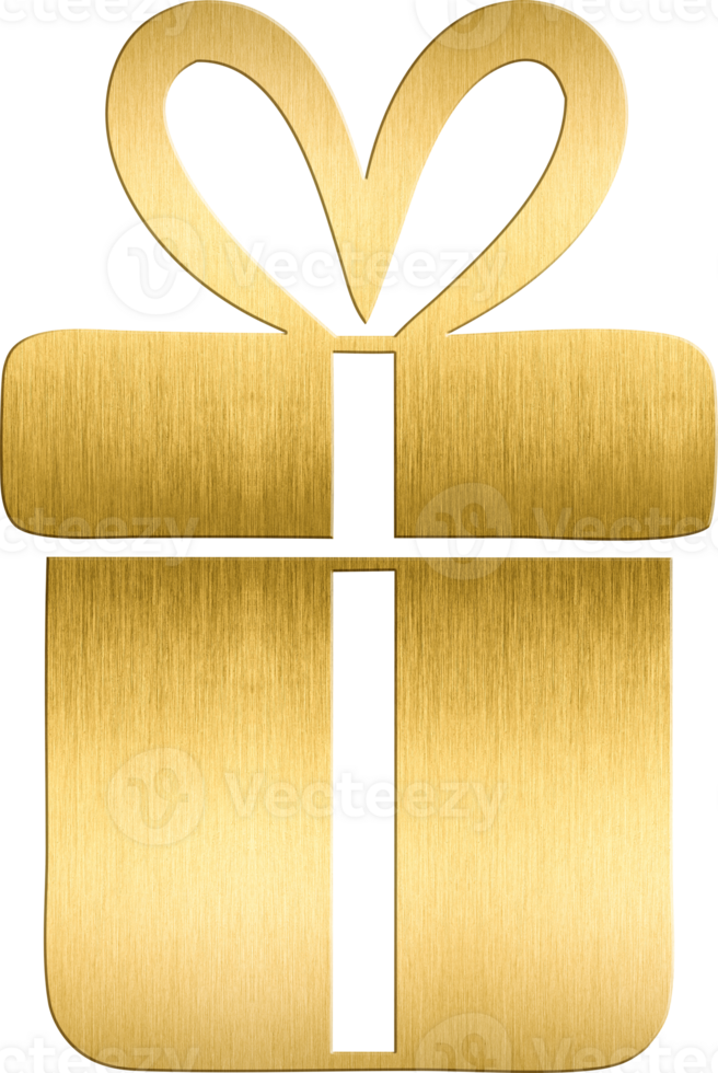 Golden Gift Box Icon with Bow Classic Holiday Symbol for Christmas Graphics, Seasonal Invitations, and Festive Branding Ideal for Adding a Touch of Elegance to Gift Wrapping png