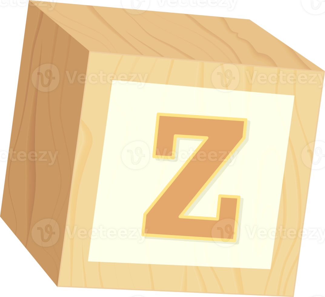 Letter Z, Toy wood baby block alphabet png