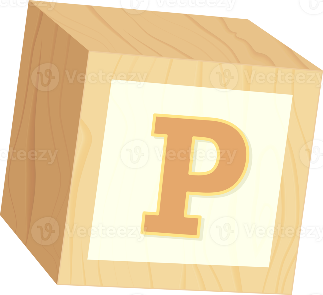 Letter P, Toy wood baby block alphabet png