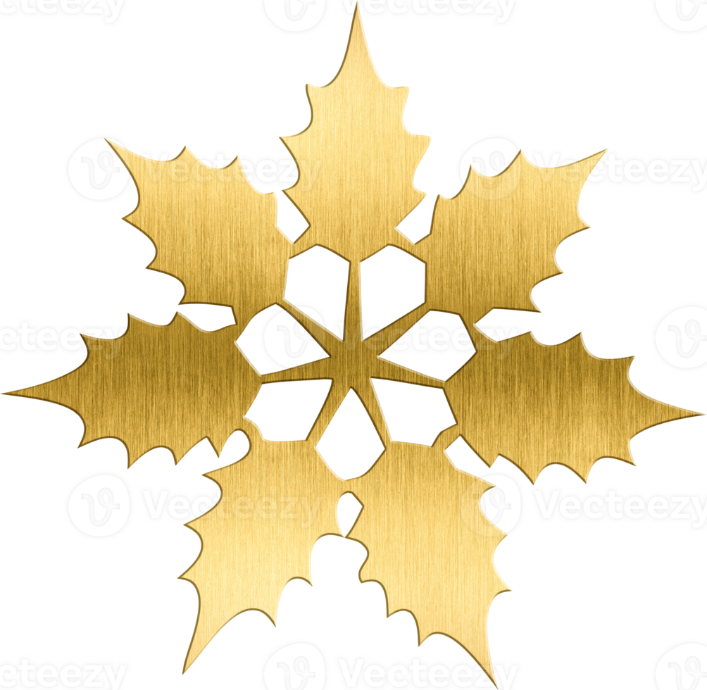 Golden Poinsettia Snowflake with Intricate Leaf Design Elegant Holiday Icon for Christmas Cards, Festive Branding, and Seasonal Decorations Adds a Luxurious Touch to Winter png
