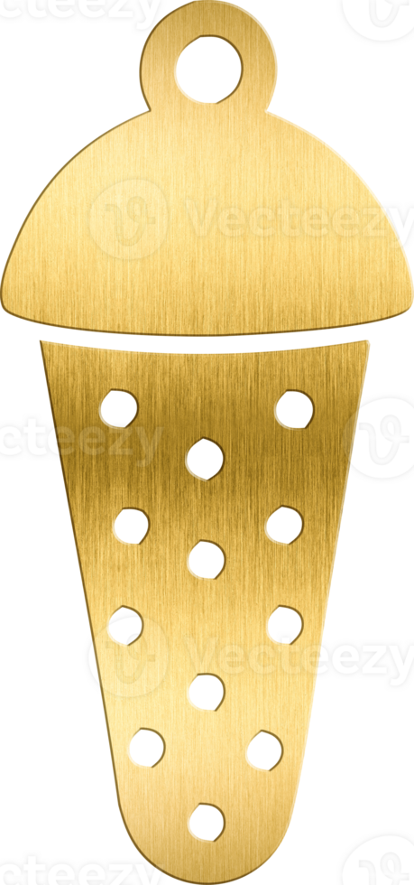 Golden Christmas Bell Ornament with Polka Dot Pattern Unique Festive Icon for Holiday Cards, Seasonal Branding, and Christmas Themed Designs Ideal for Adding a Cheerful, Luxurious png