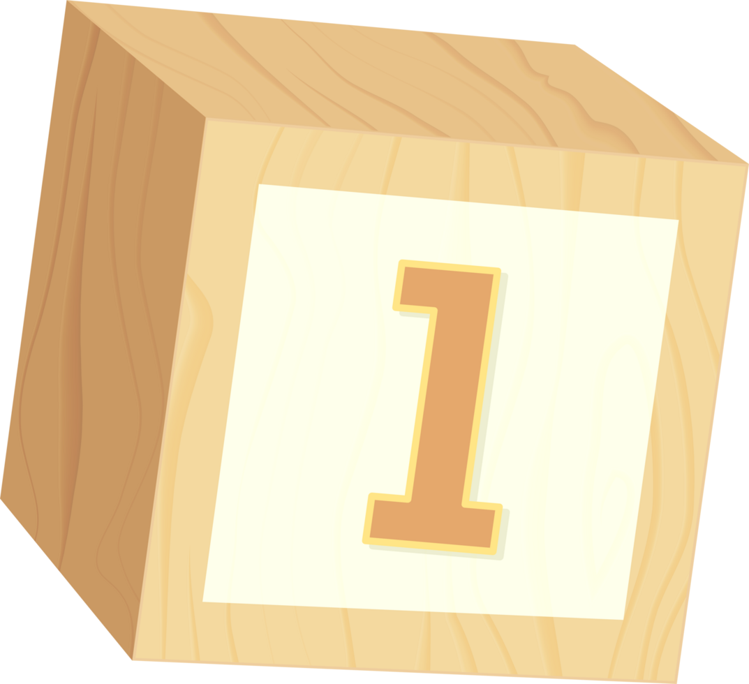 Number 1, Toy wood baby block alphabet png