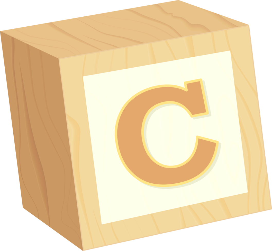 Letter C, Toy wood baby block alphabet png