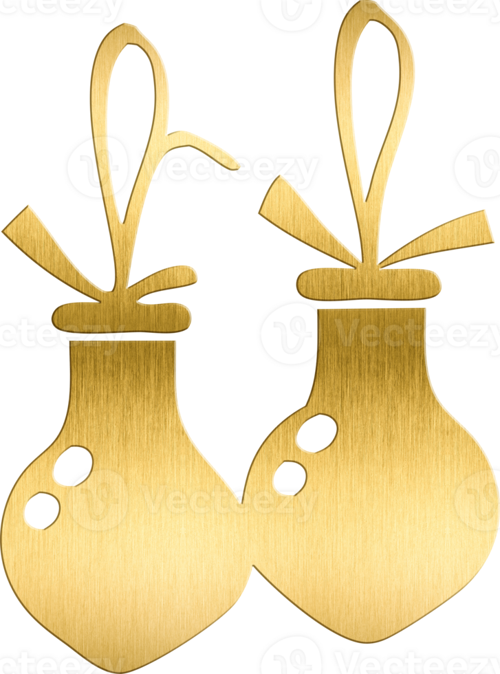 Golden Hanging Christmas Mittens Festive Holiday Icon for Winter Cards, Seasonal Branding, and Christmas Invitations Perfect for Adding a Cozy and Whimsical png
