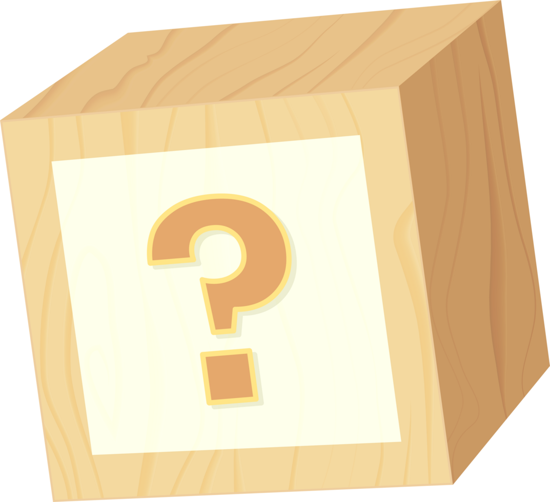 Question mark, Toy wood baby block alphabet png