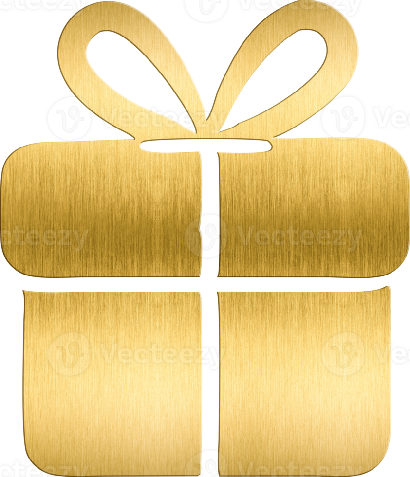Golden Gift Box with Ribbon Bow Classic Holiday Icon for Christmas Cards, Seasonal Invitations, and Festive Branding Ideal for Adding a Touch of Elegance to Gift Wrapping png