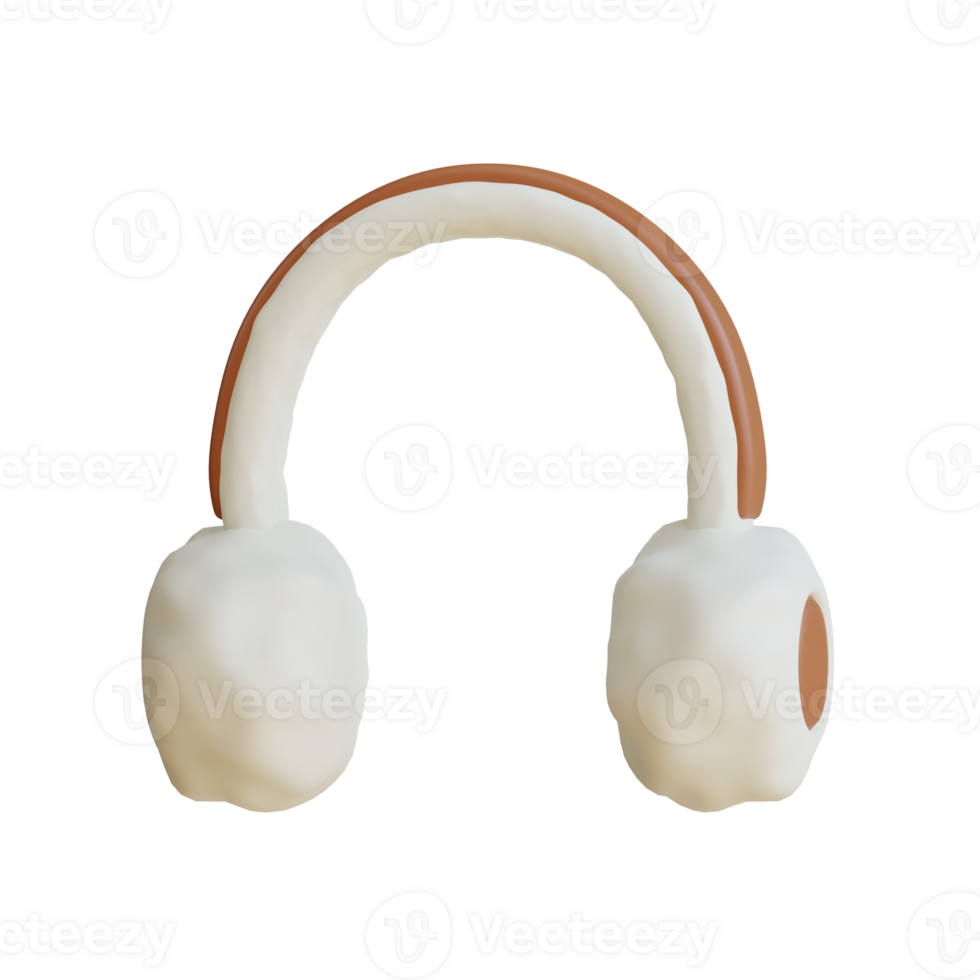 Cozy sherpa earmuffs isolated on transparent background. png