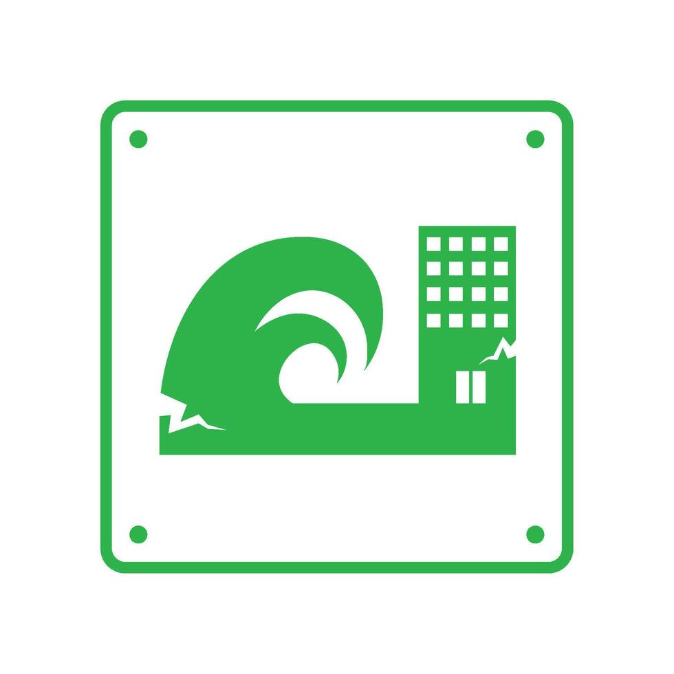 earthquake icon signal of tsunami risk icon vector