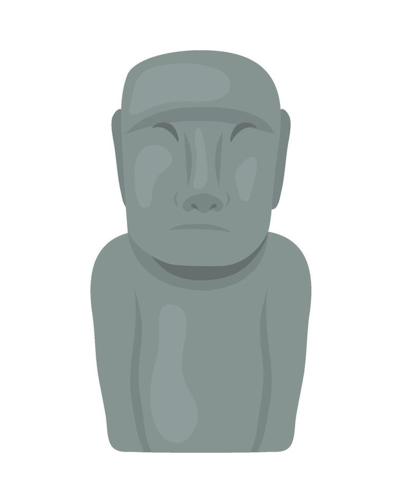 chilean moai statue illustration vector