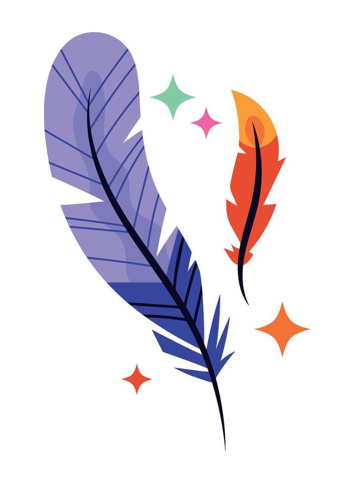 esoteric feather nordic icon isolated vector