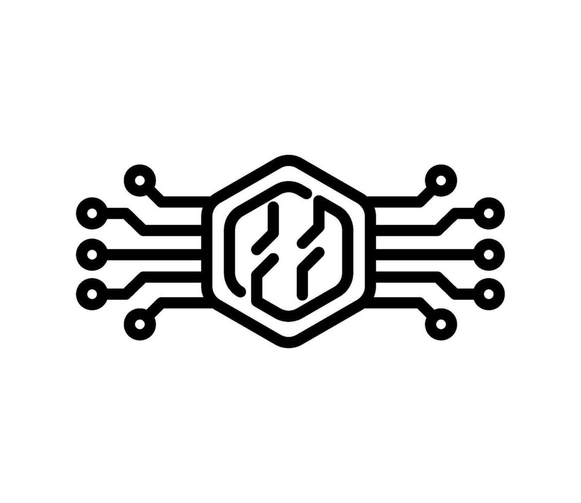 ai technology chip icon vector